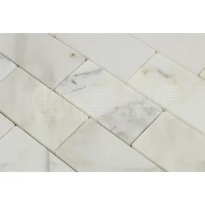 Calacatta Gold (Italian Calcutta) Marble 2 X 4 Brick Mosaic Tile, Polished