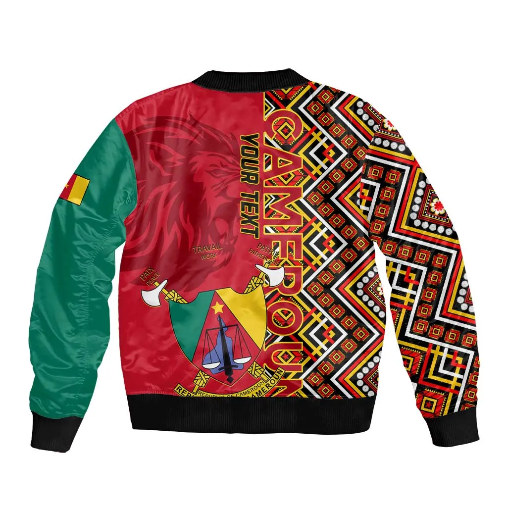 Cameroon National Day Bomber Jacket Cameroun Coat Of Arms Ankara Pattern LT01