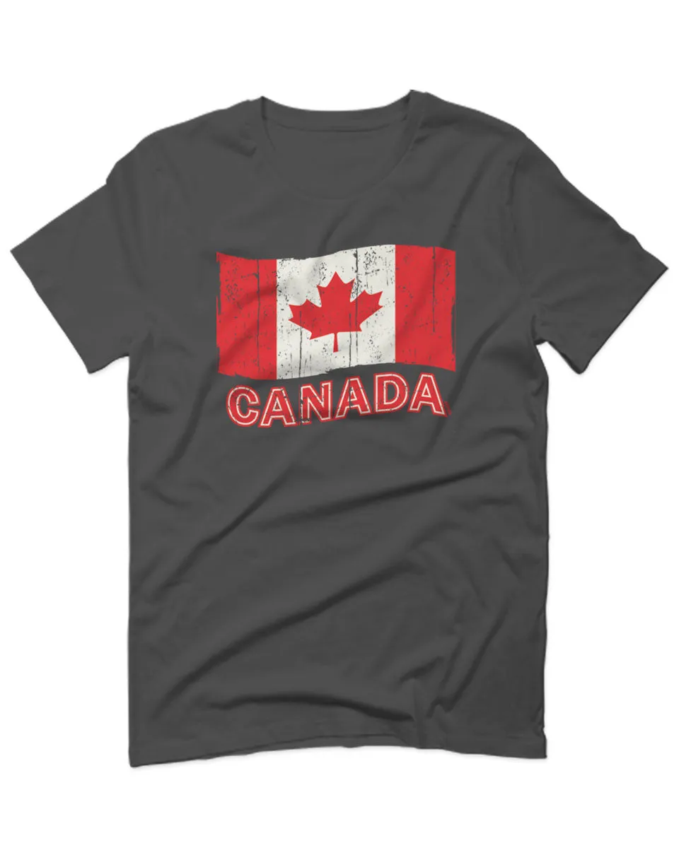 Canada Vintage Flag Canadian Pride Maple Leaf For men T Shirt