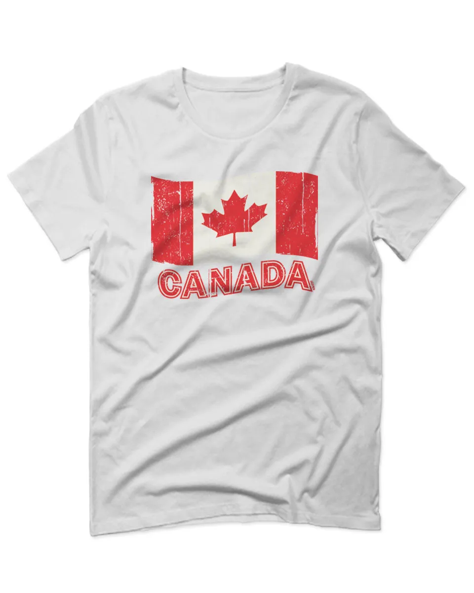 Canada Vintage Flag Canadian Pride Maple Leaf For men T Shirt