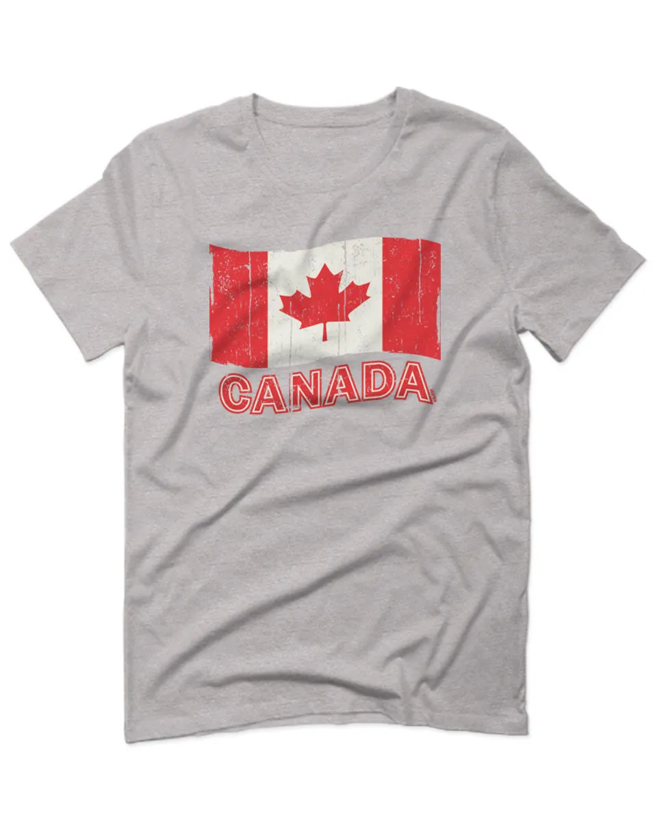 Canada Vintage Flag Canadian Pride Maple Leaf For men T Shirt