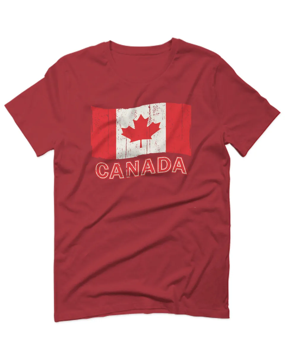 Canada Vintage Flag Canadian Pride Maple Leaf For men T Shirt