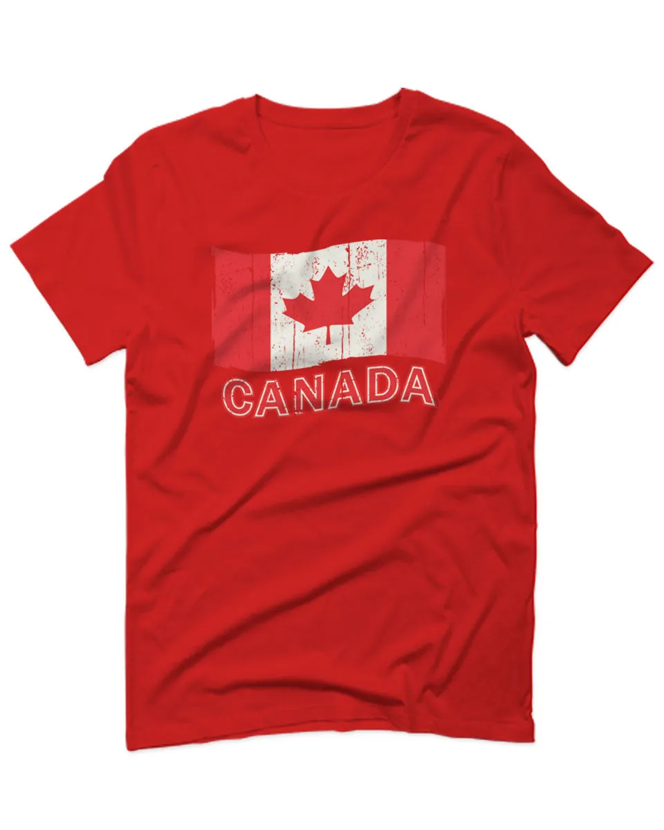 Canada Vintage Flag Canadian Pride Maple Leaf For men T Shirt