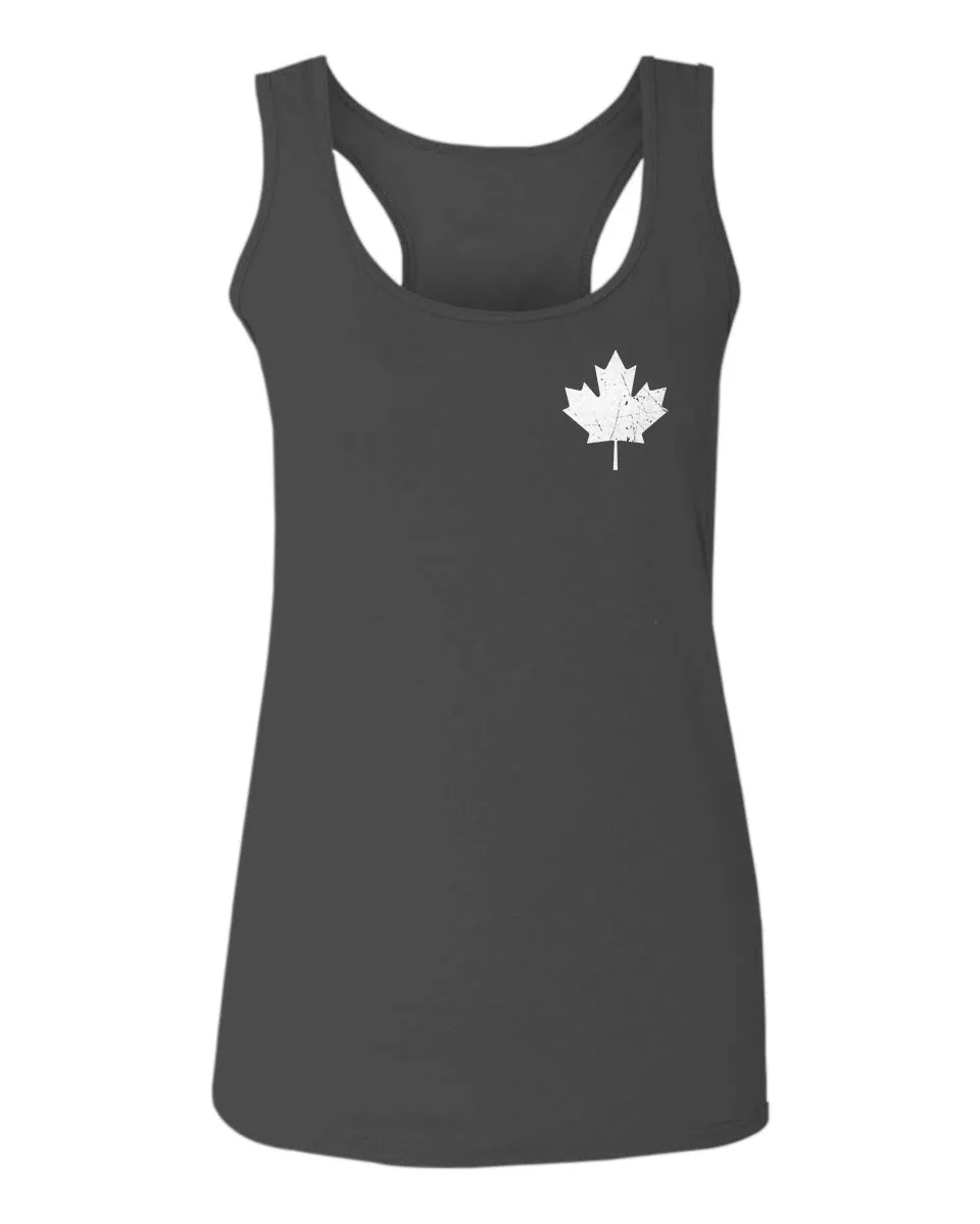Canadian Maple Leaf Flag Canada Pride Vintage Style  women's Tank Top sleeveless Racerback
