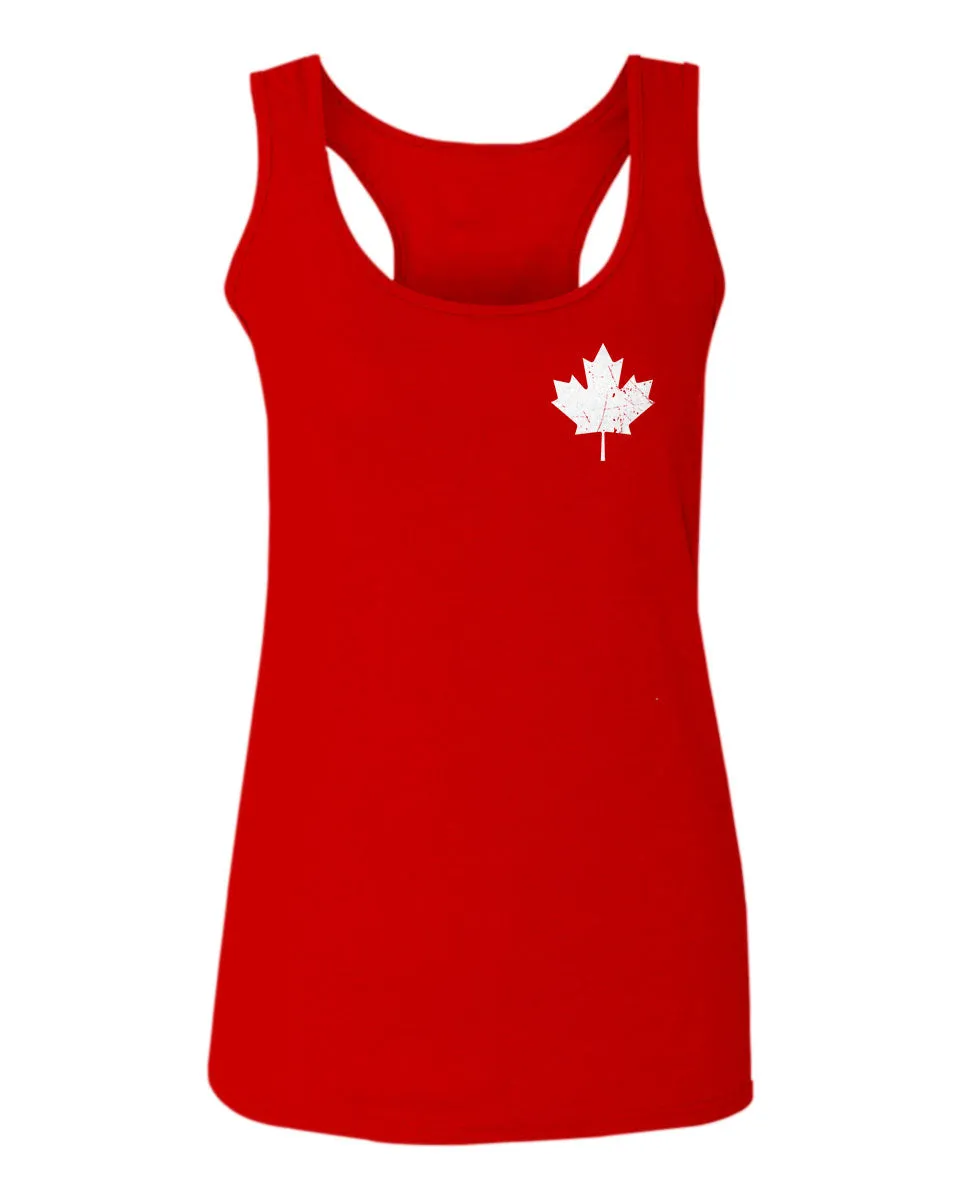 Canadian Maple Leaf Flag Canada Pride Vintage Style  women's Tank Top sleeveless Racerback