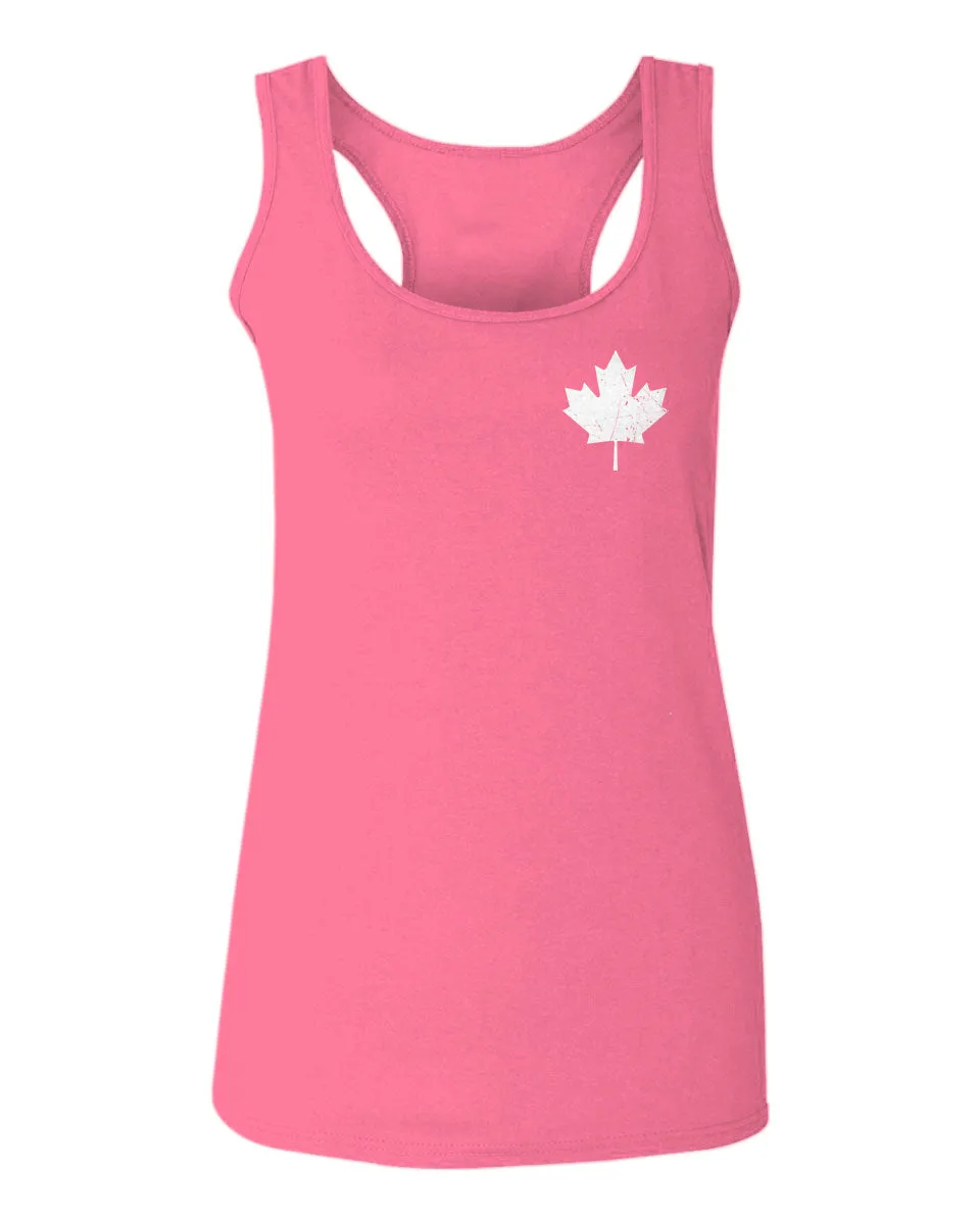 Canadian Maple Leaf Flag Canada Pride Vintage Style  women's Tank Top sleeveless Racerback