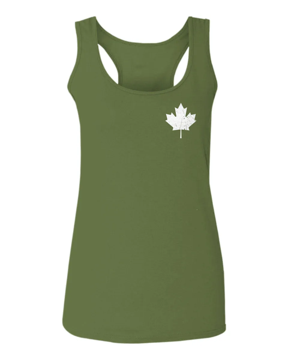 Canadian Maple Leaf Flag Canada Pride Vintage Style  women's Tank Top sleeveless Racerback