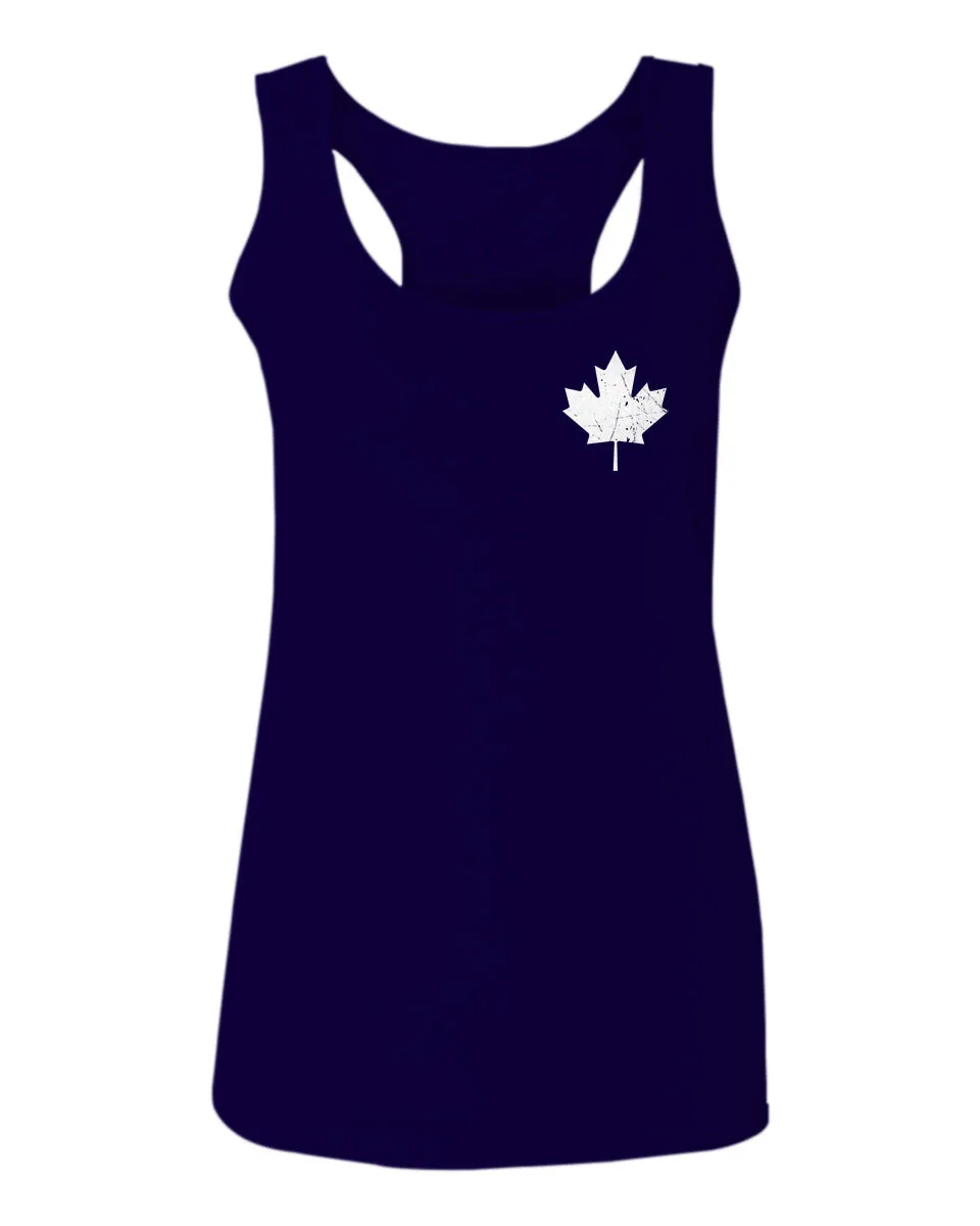 Canadian Maple Leaf Flag Canada Pride Vintage Style  women's Tank Top sleeveless Racerback