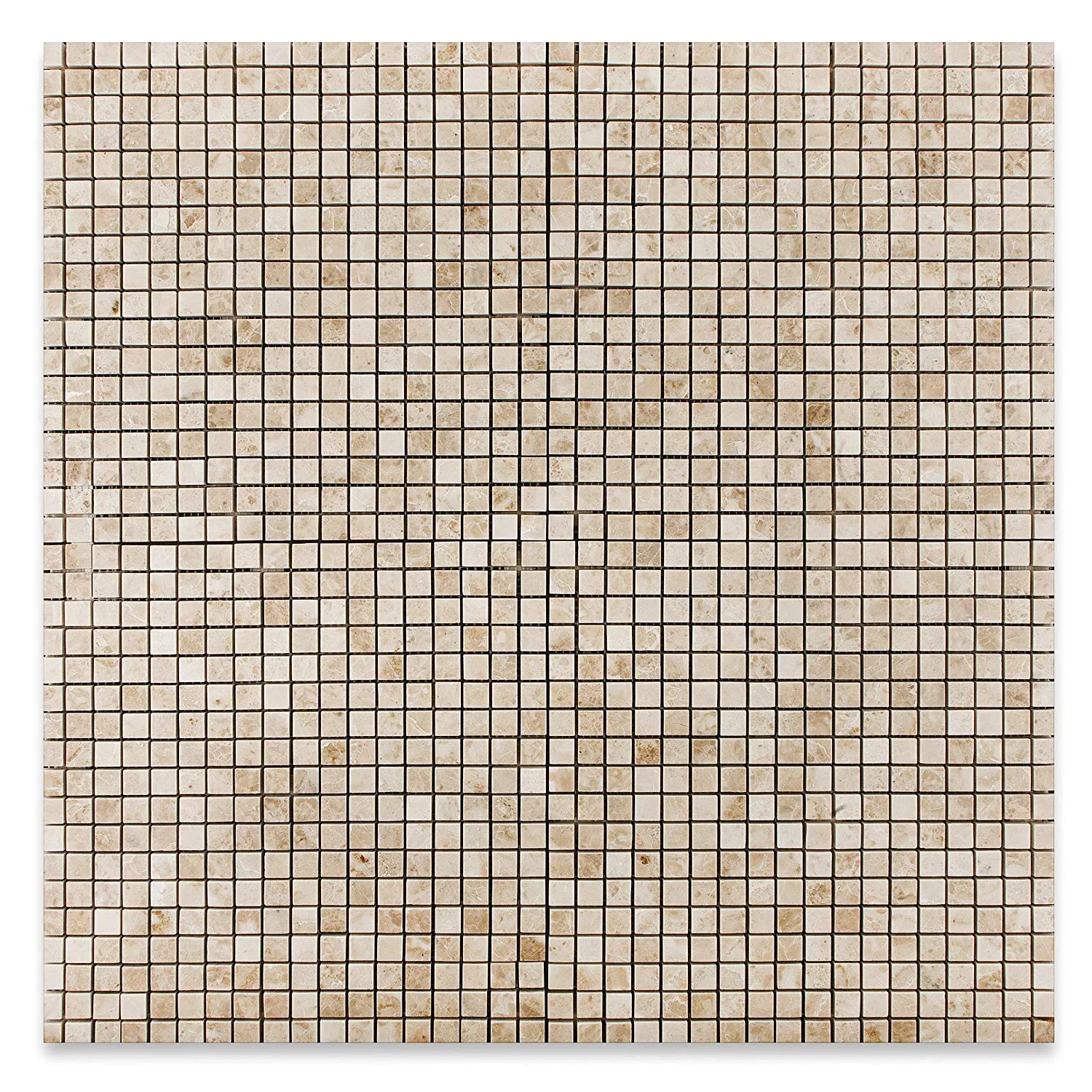Cappuccino Marble 5/8 X 5/8 Polished Mosaic Tile - Lot of 50 Sheets