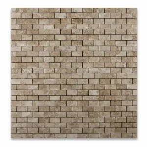 Cappuccino Marble Polished 1 X 2 Mosaic Tile on Mesh - Lot of 50 sq. ft.