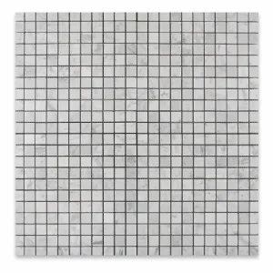 Carrara White Marble 1 X 1 Polished Mosaic Tile Mesh - 6" X 6" Sample