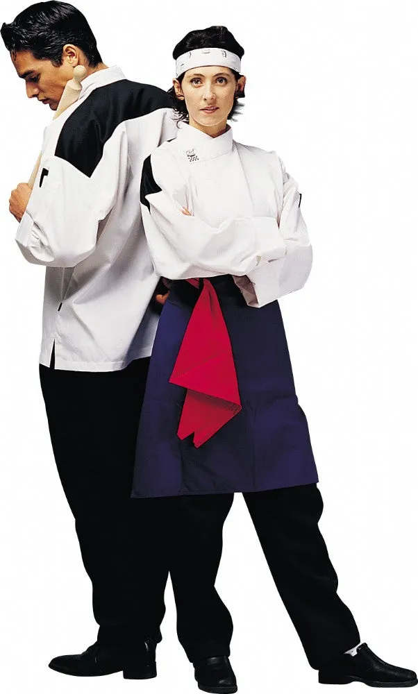 Chef Revival - Modern White Long Sleeve Chef Jacket (Black Panel)