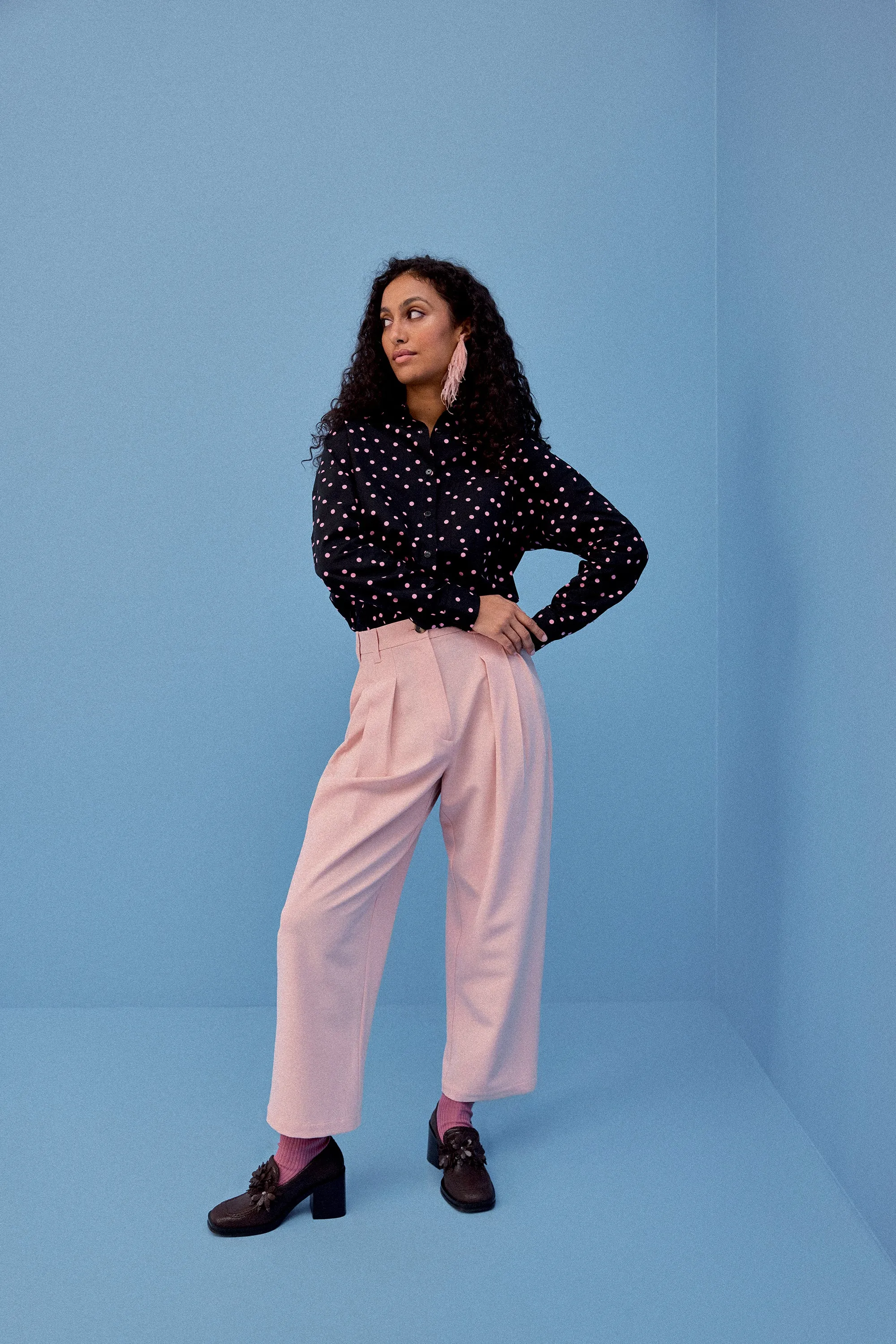 CHEMISE OMER POLKA ROSE