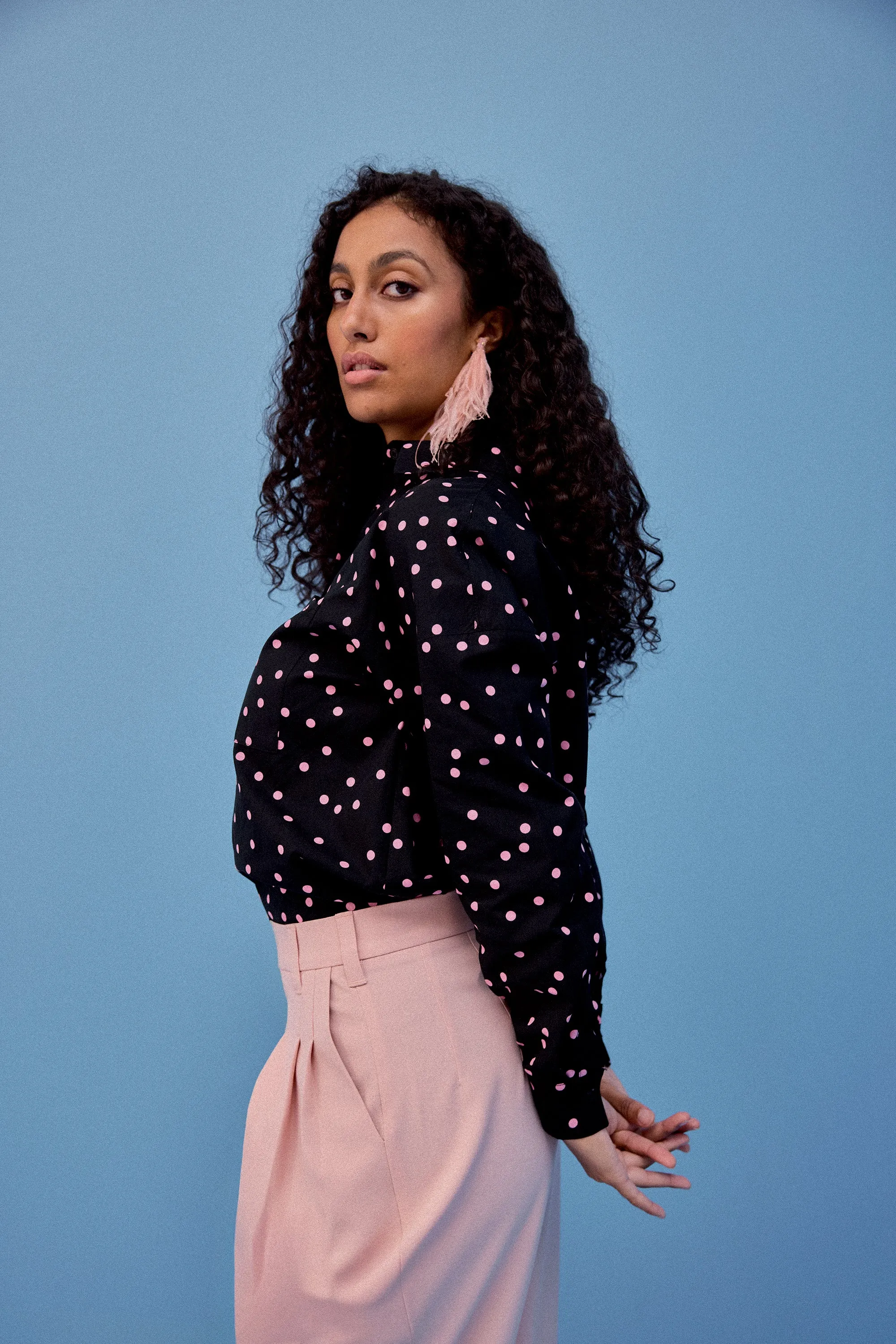 CHEMISE OMER POLKA ROSE