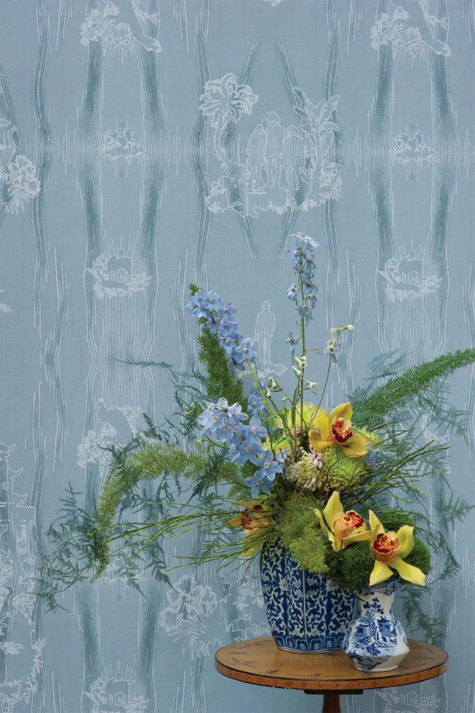 chinoiserie scenic wallpaper
