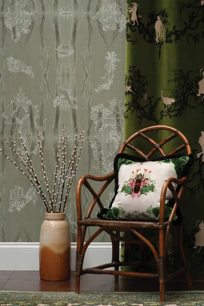chinoiserie scenic wallpaper