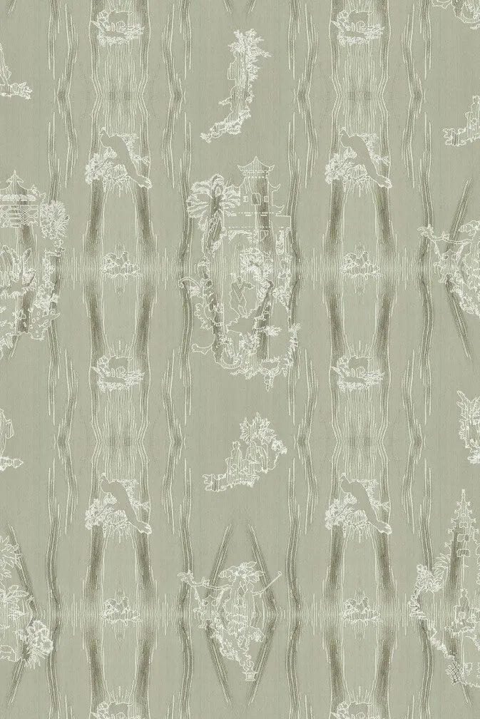 chinoiserie scenic wallpaper