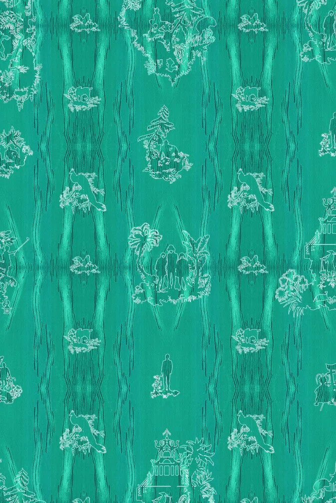chinoiserie scenic wallpaper