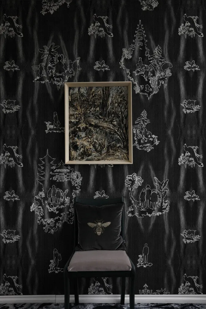 chinoiserie scenic wallpaper
