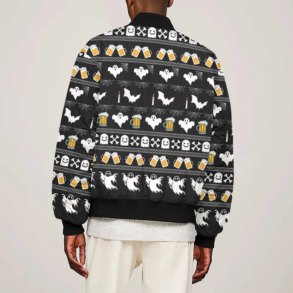 Christmas Africa Boo Beer Sleeve Zip Bomber Jacket I'm Just Here For The Boss DT03