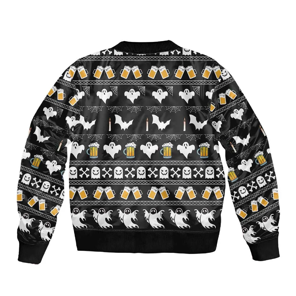 Christmas Africa Boo Beer Sleeve Zip Bomber Jacket I'm Just Here For The Boss DT03