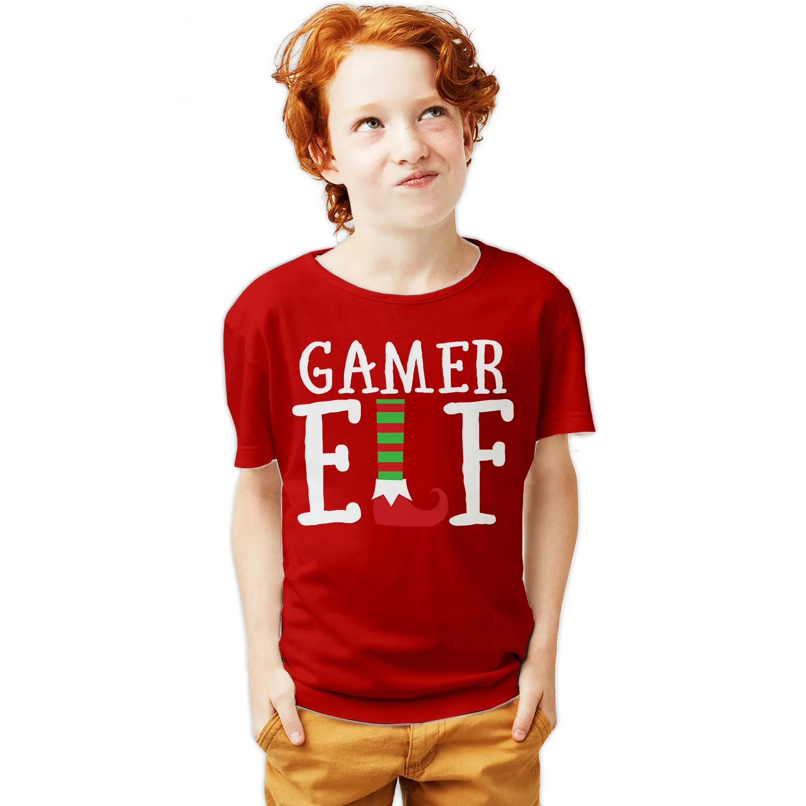 Christmas Elf Squad Gamer Meme Cute Funny Matching Family Youth T-Shirt