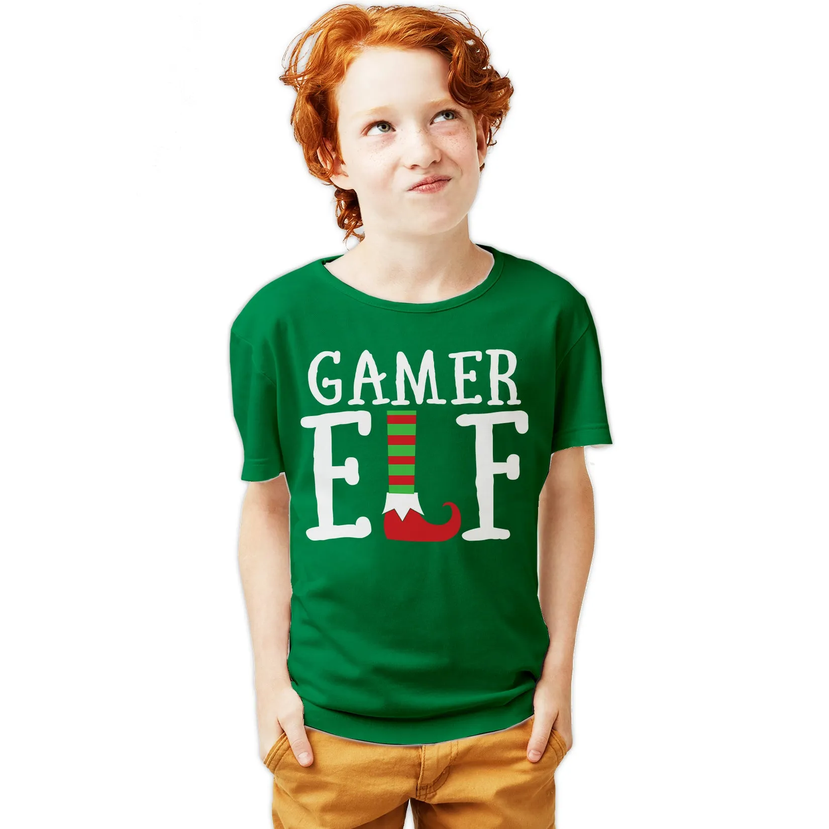 Christmas Elf Squad Gamer Meme Cute Funny Matching Family Youth T-Shirt
