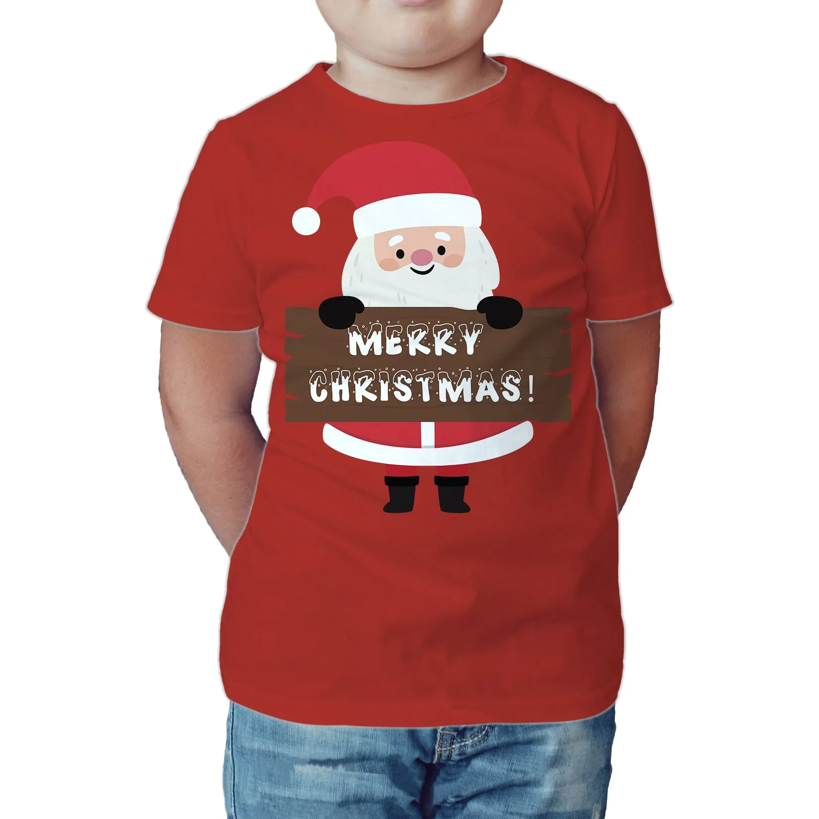 Christmas Santa Merry Xmas Joy Cute Fun Matching Family Kid's T-Shirt