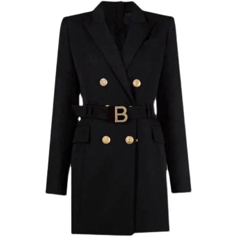 Classic Blazer Dress by Katja's: Belted, with Luxurious Buttons