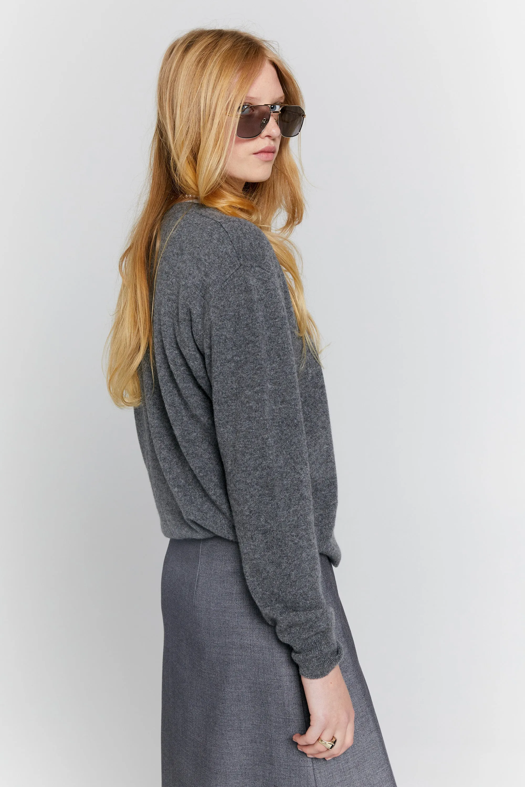Classic Cashmere Sweater Charcoal Marle