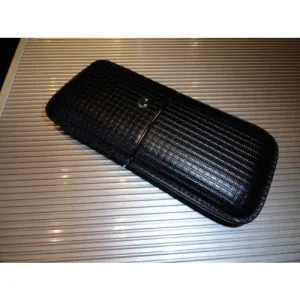 Cohiba Black & Gold Leather Cigar Case holds 3 Robusto size