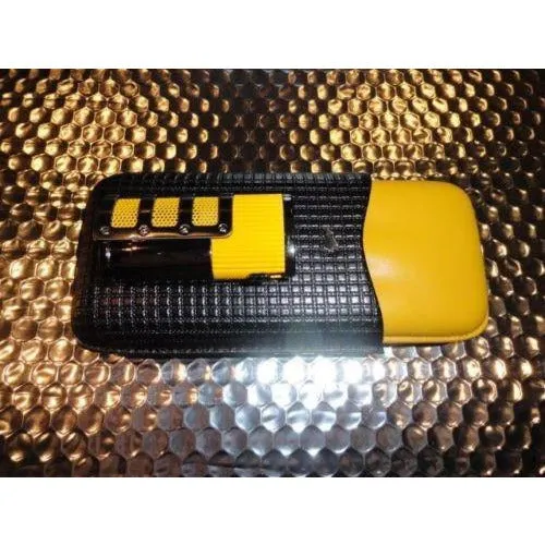 Cohiba Black & Gold Leather Cigar Case with Cohiba Pocket Lighter new in boxes