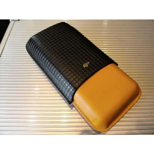 Cohiba Black Leather Cigar Case holds 3 large size cigars without original box
