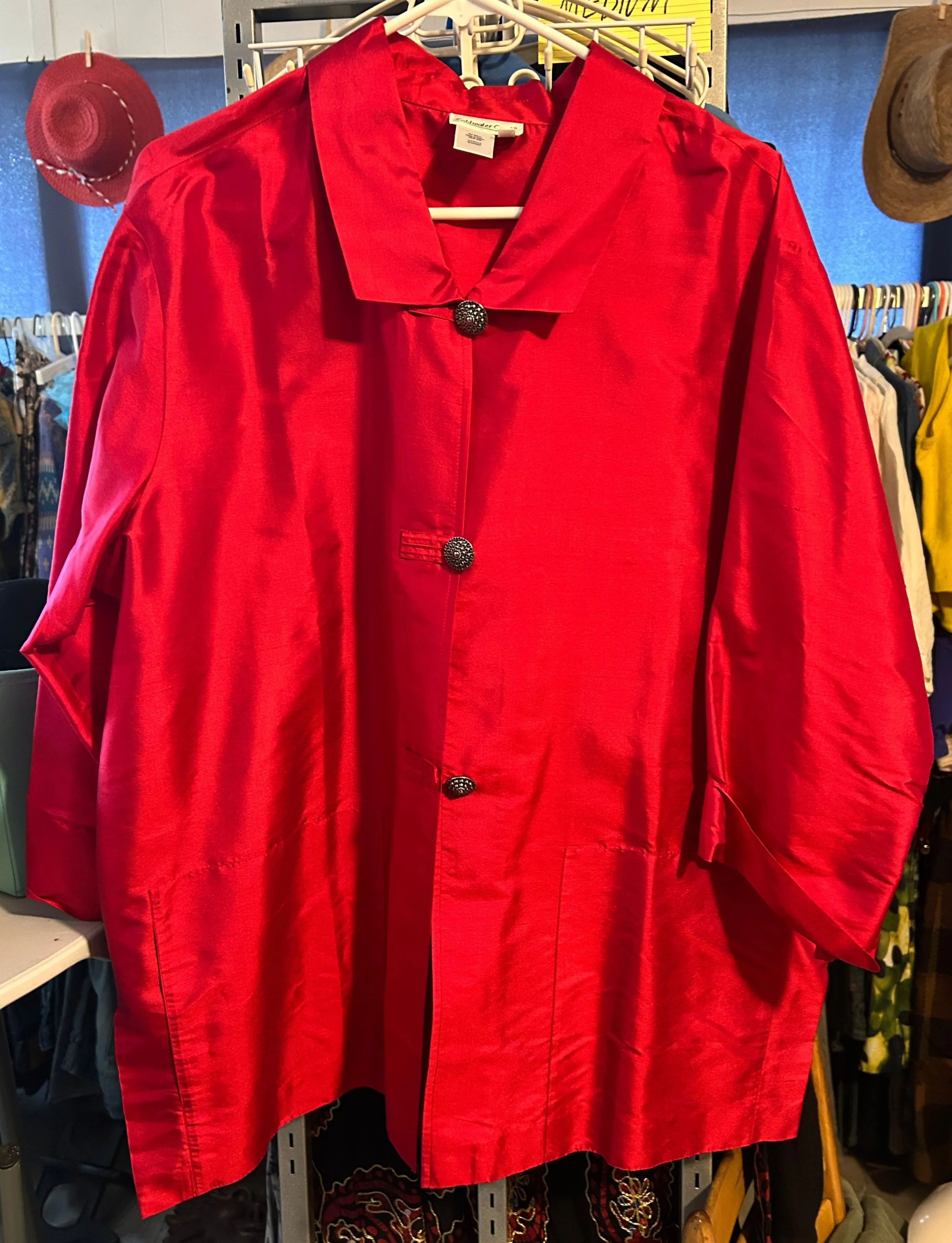 Coldwater Creek 100% Silk Red Jacket – XL
