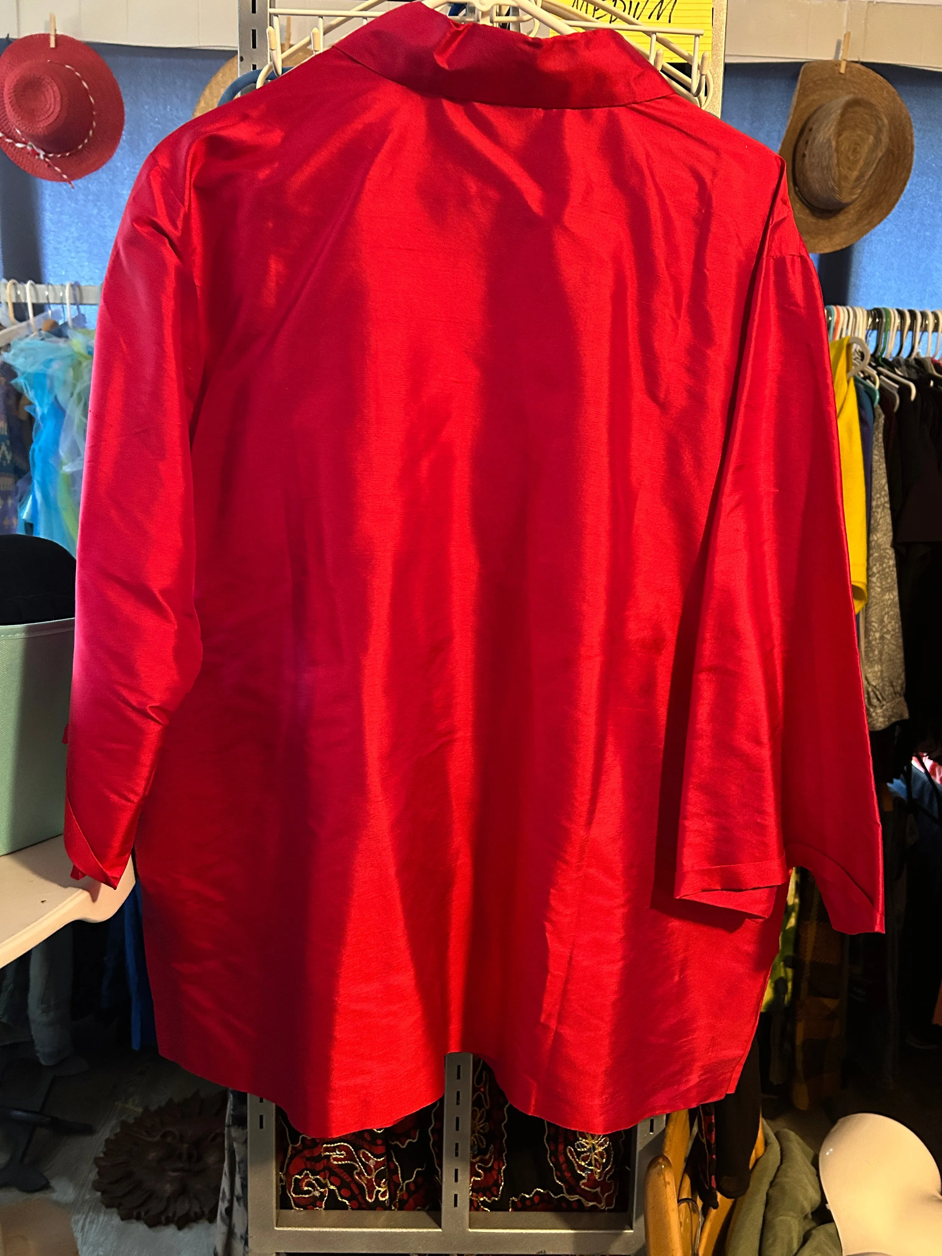 Coldwater Creek 100% Silk Red Jacket – XL