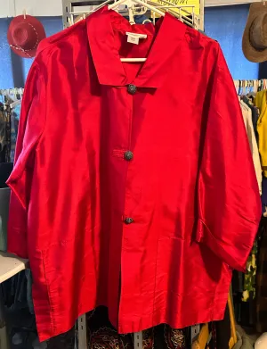 Coldwater Creek 100% Silk Red Jacket – XL