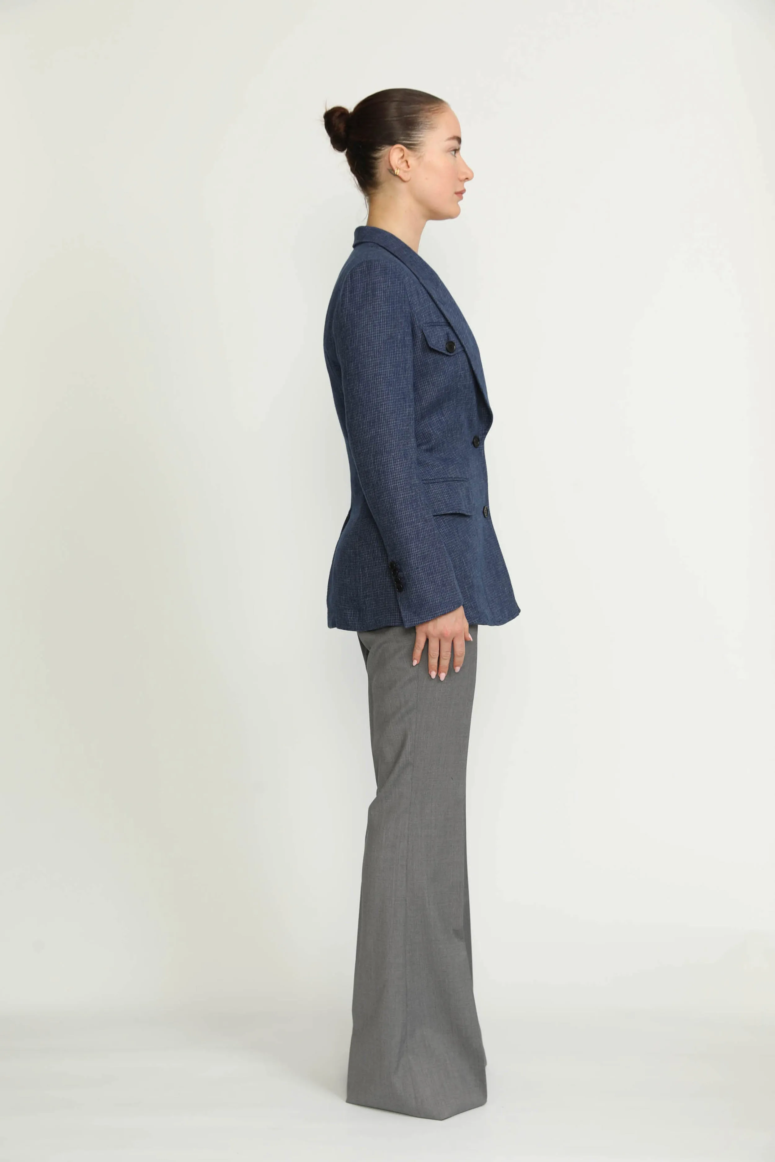 Cologny Jacket - Cologny Denim Blue Check Casual Jacket