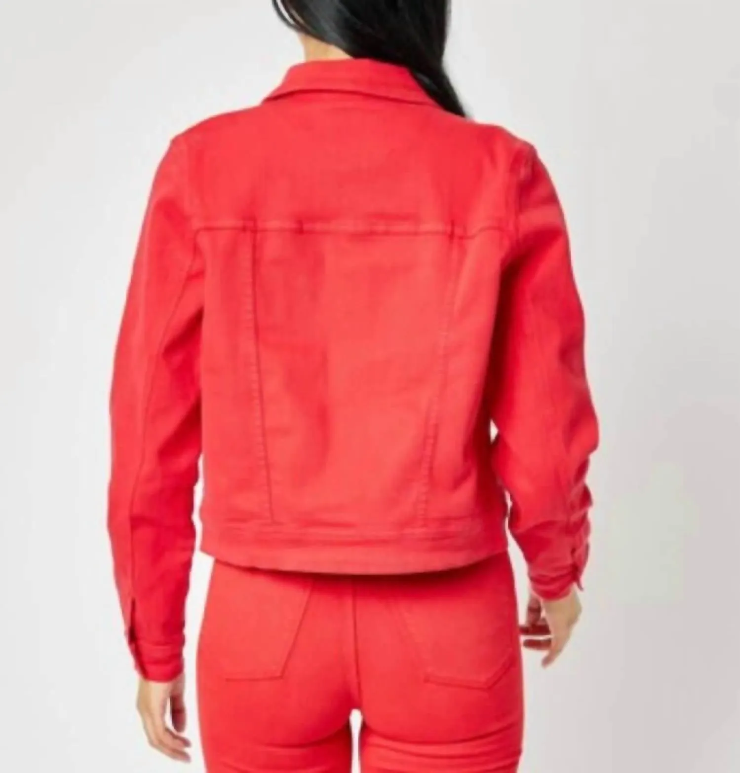 Colored Denim Jackets In Cardinal Red