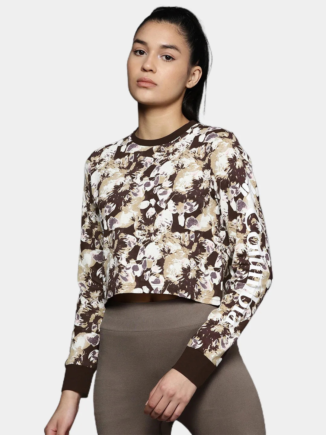 Columbia Women Brown North Cascades LS Printed T-Shirt
