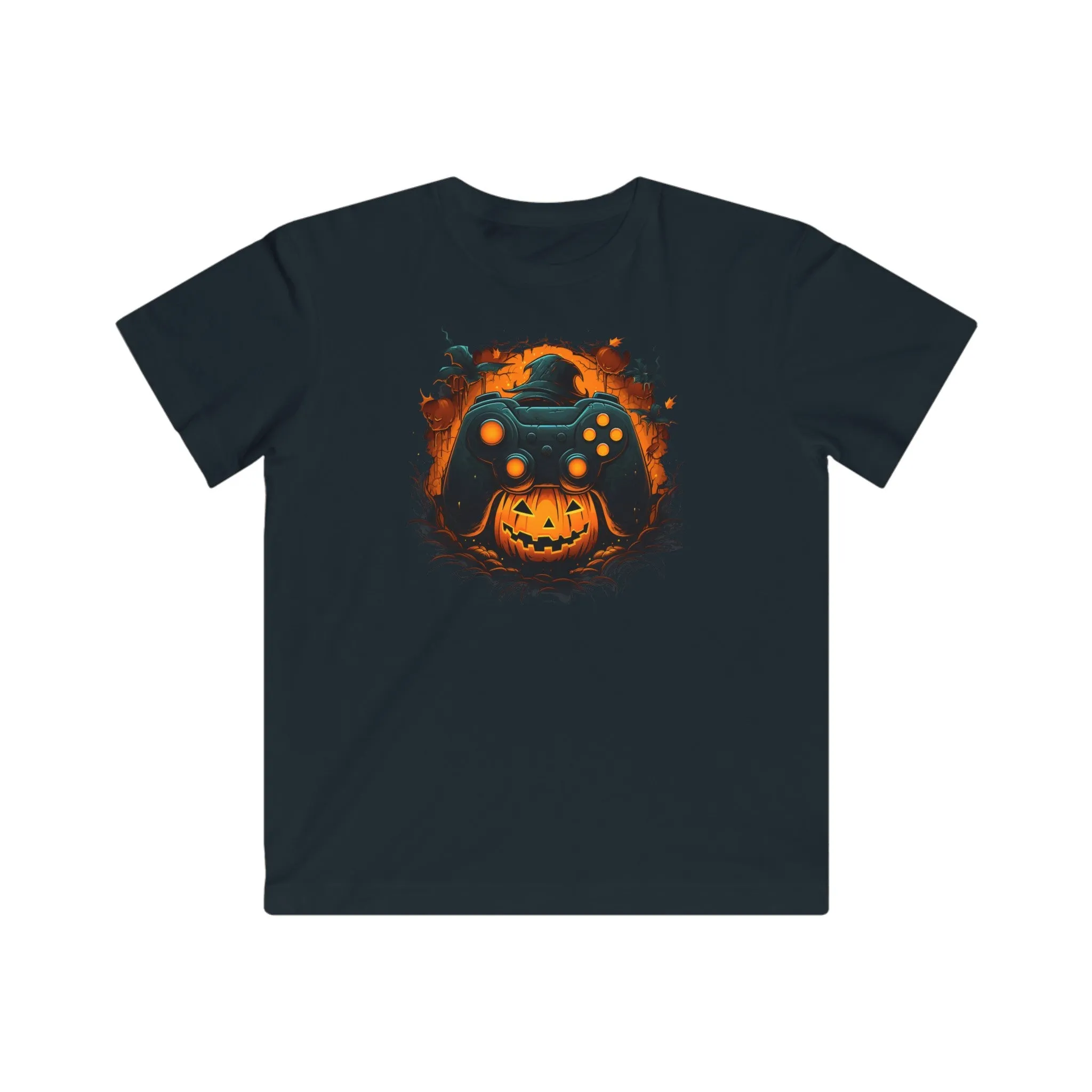 Controller with jack-o-lantern Kids Fine Jersey Gaming Tee