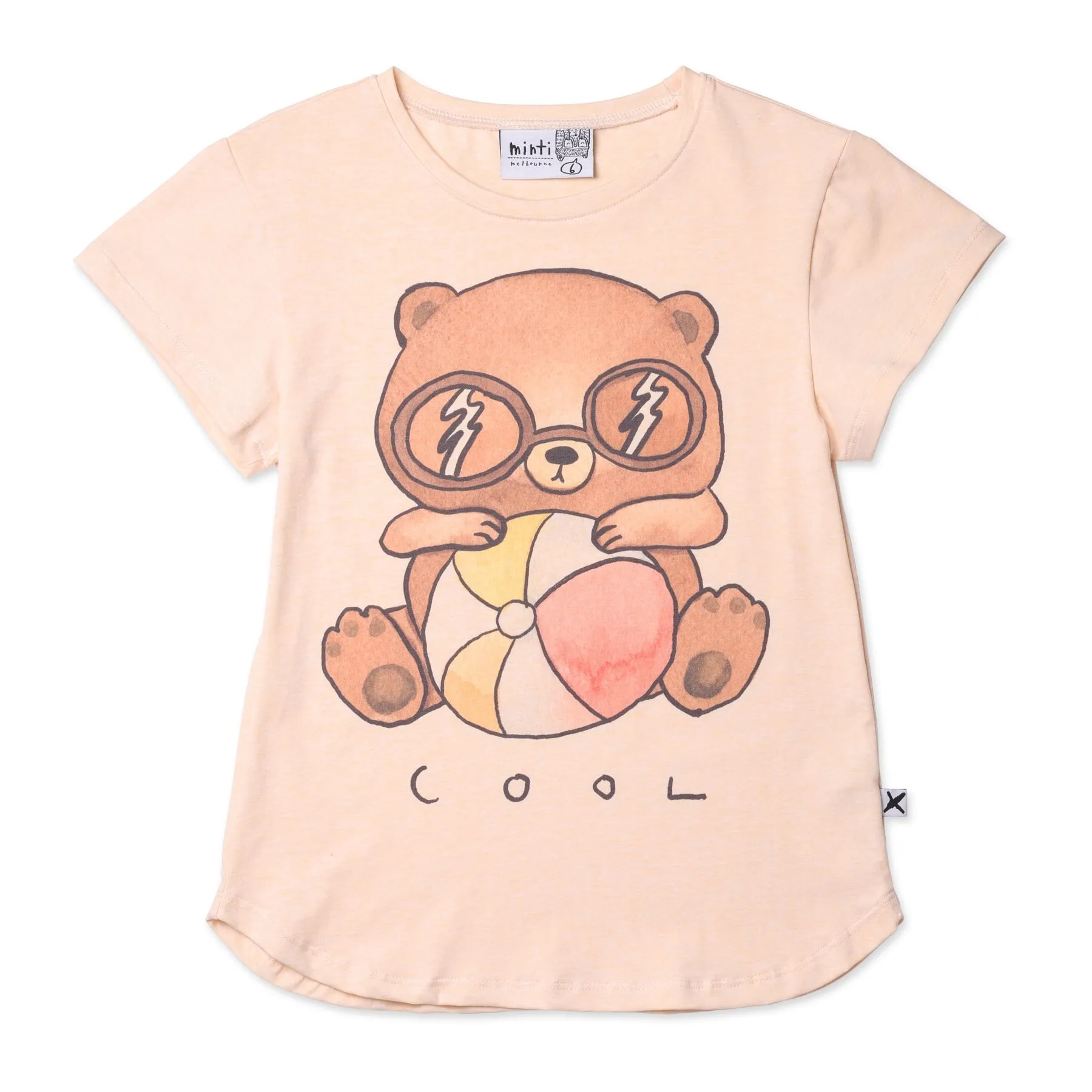 Cool Beach Bear Tee- Cream Marle