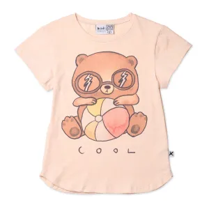 Cool Beach Bear Tee- Cream Marle