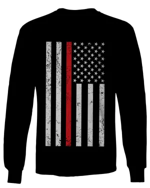 Cool Dad Fireman Firefighter red Thin line American Flag USA Support mens Long sleeve t shirt