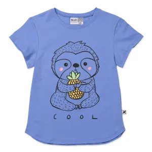 Cool Sloth Tee- Bright Cornflower
