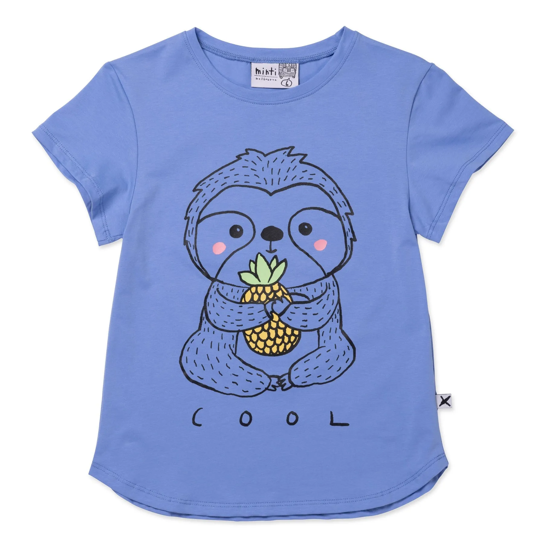 Cool Sloth Tee- Bright Cornflower