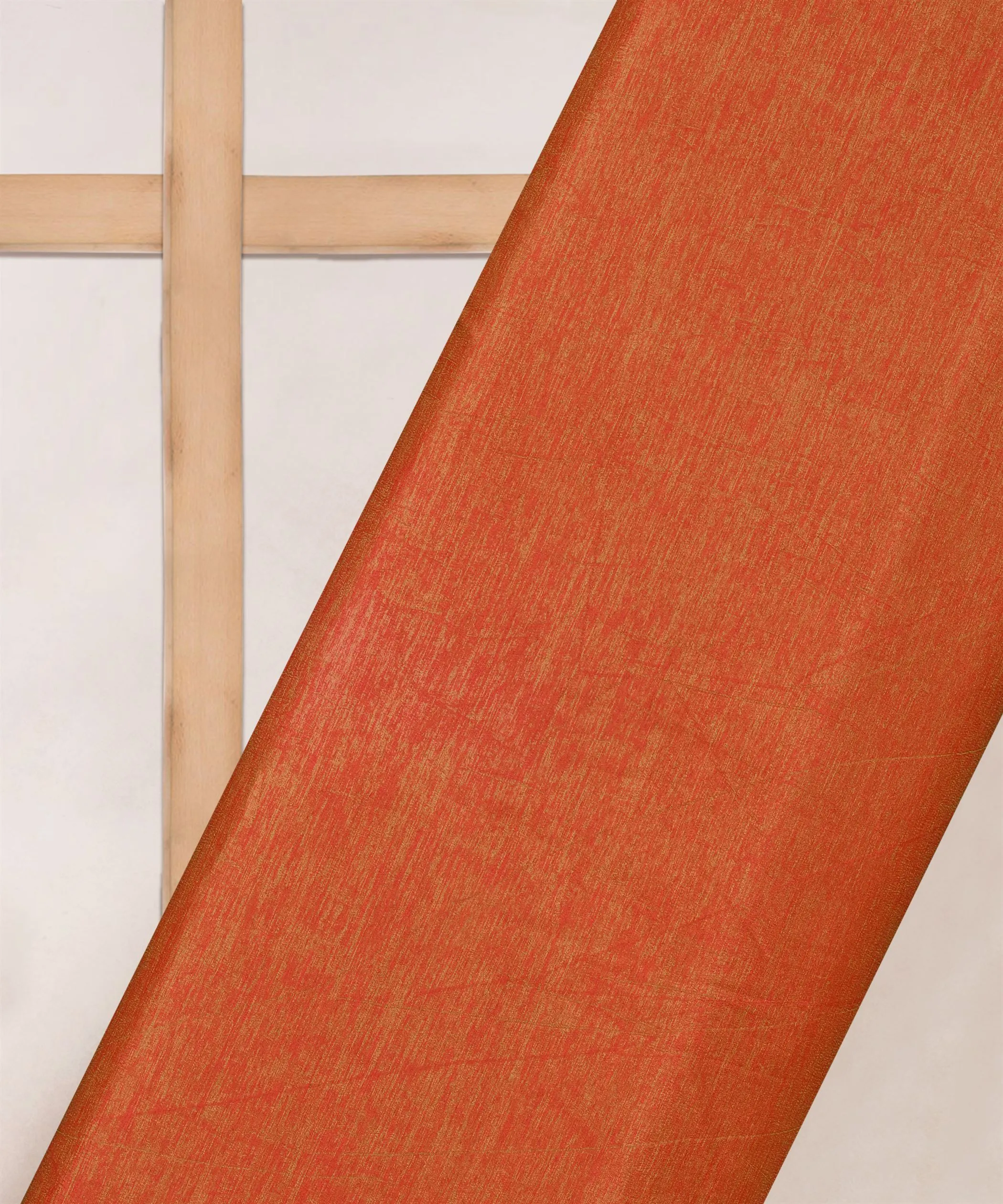 Coral Textured Semi Silk Fabric