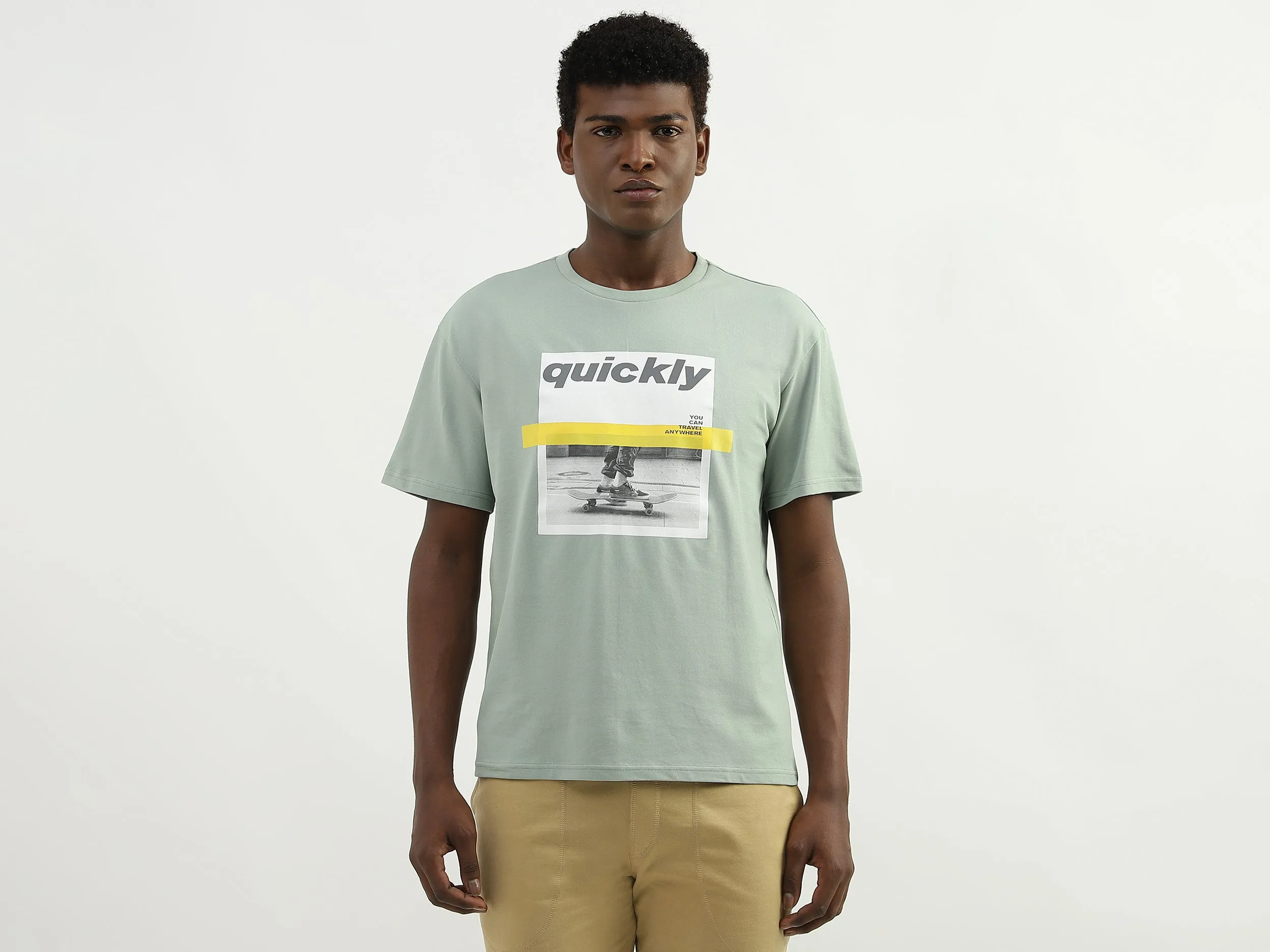 Cotton Printed Round Neck Mens T-shirts