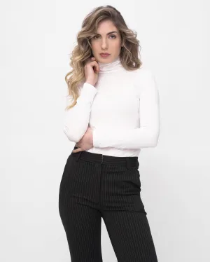 Cowl-Turtleneck Long Sleeve T-Shirt