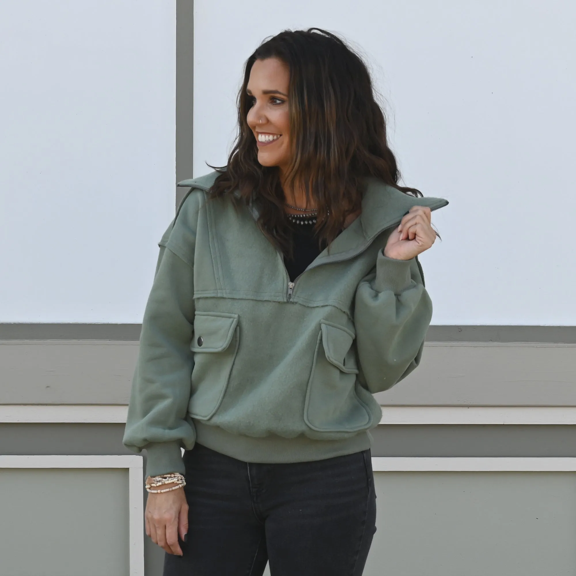 Cozy Cropped Half Zip