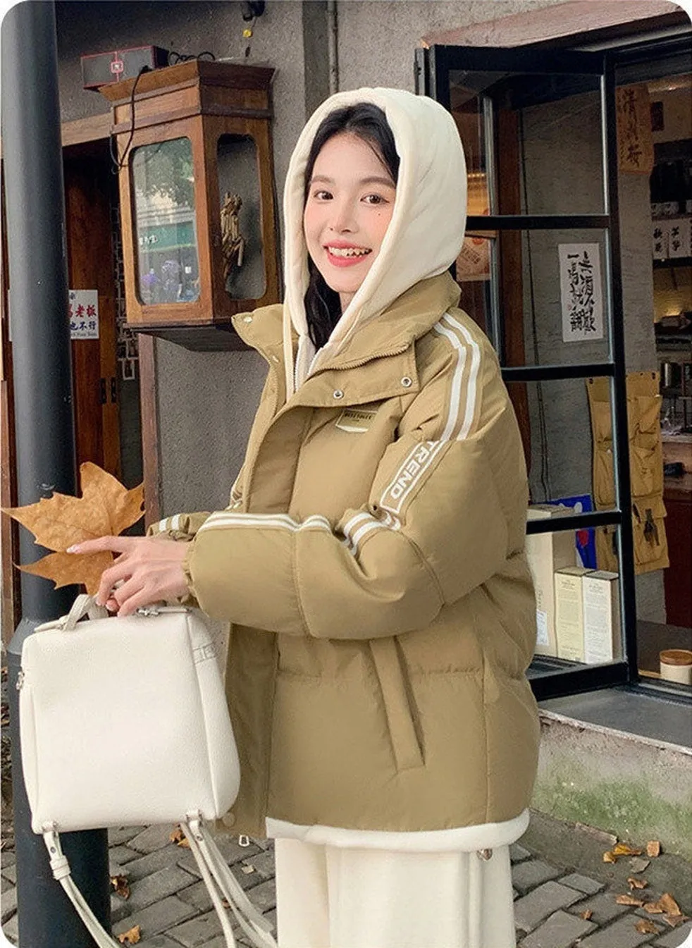 Cozy Quilted Puffer Jacket with Stain-Resistant Fabric for Women